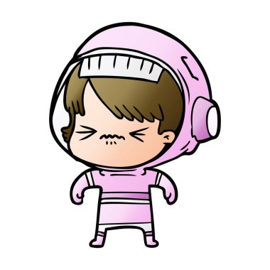 vektör çizim karikatür astronot kadın