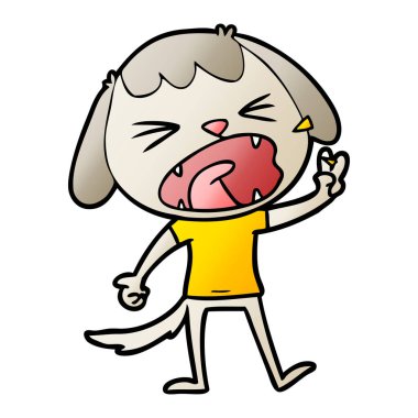 sevimli çizgi köpek havlıyor