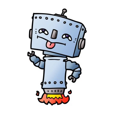 Çizgi film robotunun vektör çizimi