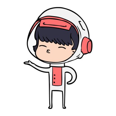 vektör çizim karikatür meraklı astronot