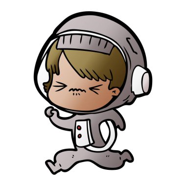 vektör çizim karikatür astronot kadın