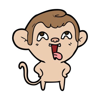 deli karikatür maymun vektör çizim