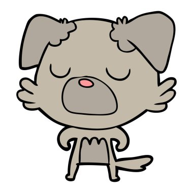 vektör çizim mutlu karikatür köpek