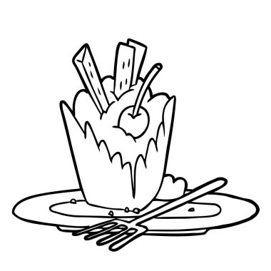 çizim için lezzetli bir tatlı