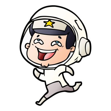 vektör çizim karikatür gülen astronot
