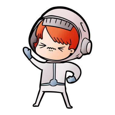 vektör çizim karikatür astronot kadın