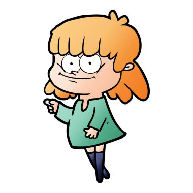 Çizgi filmdeki kadının vektör çizimi