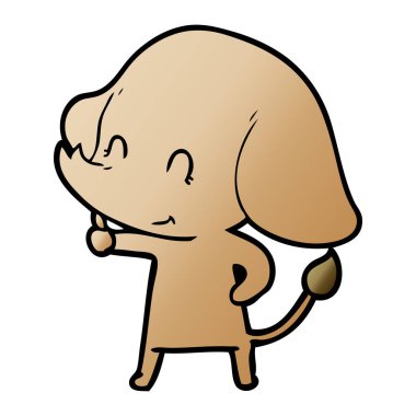 vektör çizim sevimli çizgi fil