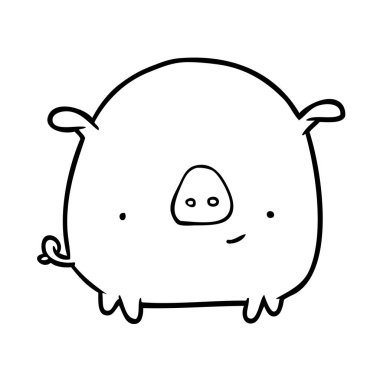 mutlu domuz bir çizgi çizme