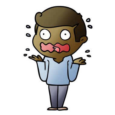 çizgi film adam tamamen stresli