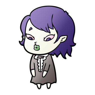 sevimli çizgi vampir kız
