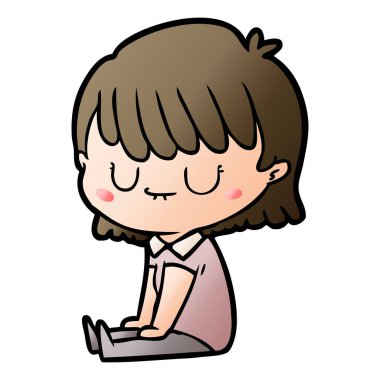 Çizgi filmdeki kadının vektör çizimi