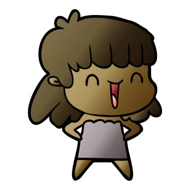 Çizgi filmdeki kadının vektör çizimi