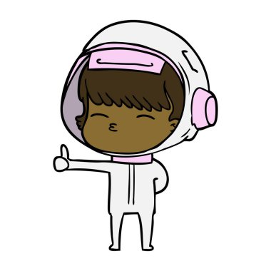 vektör çizim karikatür meraklı astronot