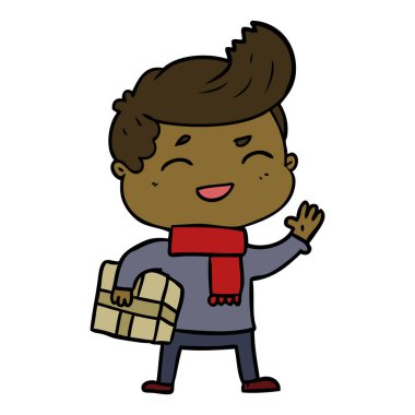 çizgi film adam gülen taşıma parsel