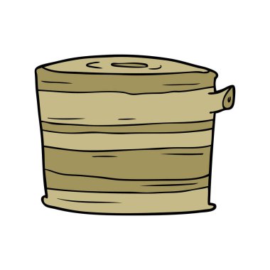 Vektör çizim karikatür ağaç kütüğü