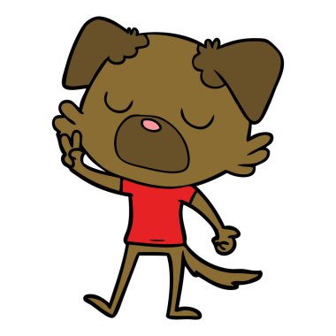 vektör çizim mutlu karikatür köpek