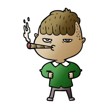 vektör çizim karikatür adam Sigara