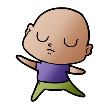 vektör çizim karikatür kel adam