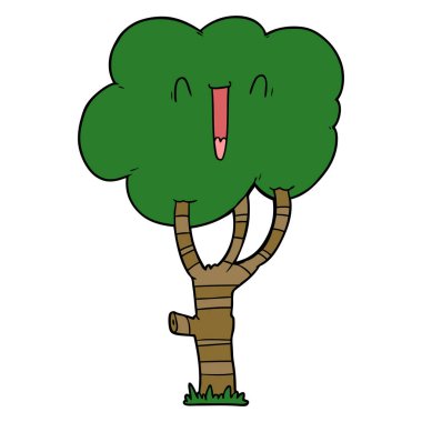 Çizgi film ağacının vektör çizimi