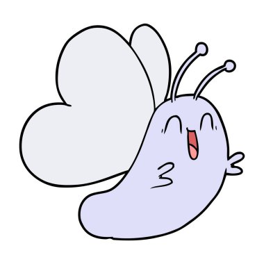 Komik karikatür kelebek vektör çizim