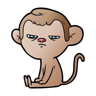 vektör çizim karikatür rahatsız maymun