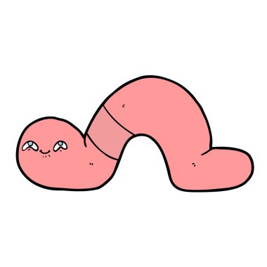 Çizgi film solucanının vektör çizimi