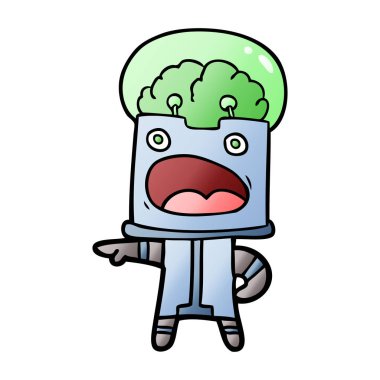 Çizgi film robotunun vektör çizimi