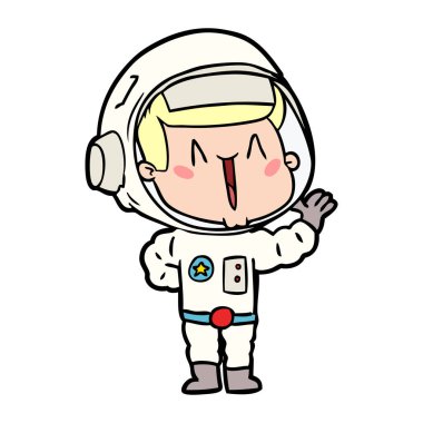 şarkı karikatür astronot vektör çizim