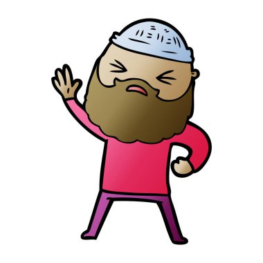 Sakallı çizgi film adamı.