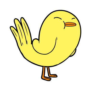 Çizgi film kuşunun vektör çizimi