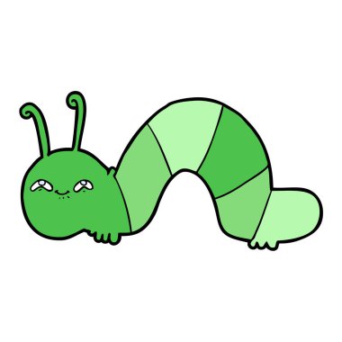 vektör çizim karikatür mutlu tırtıl