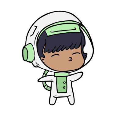 vektör çizim karikatür meraklı astronot