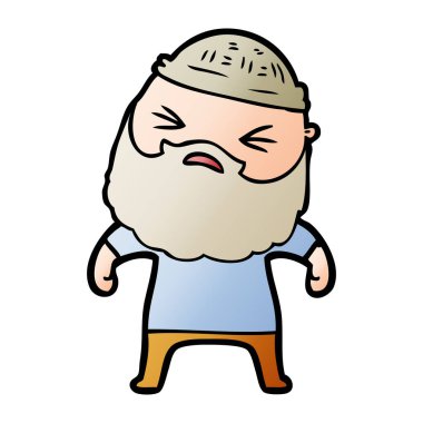 Sakallı çizgi film adamı.