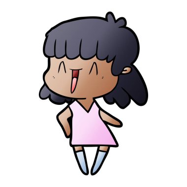 Çizgi filmdeki kadının vektör çizimi