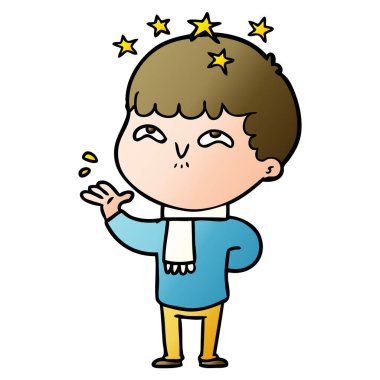 vektör çizim karikatür çocuk hayret