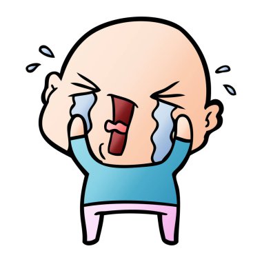 çizgi film ağlayan kel adam