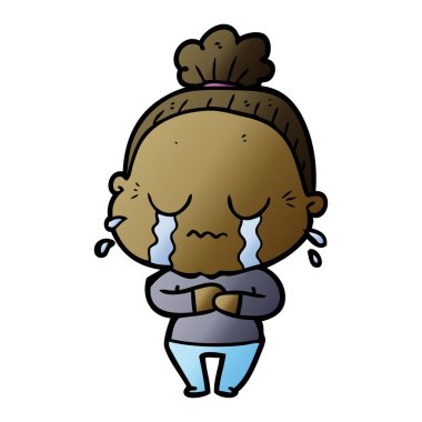 çizgi film ağlayan yaşlı kadın