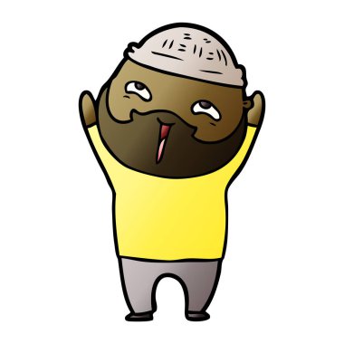 Çizgi film mutlu sakallı adam