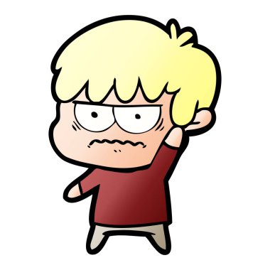 rahatsız çizgi film çocuk vektör çizim