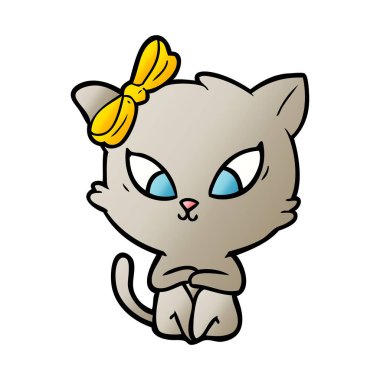 Çizgi film kedisinin vektör çizimi