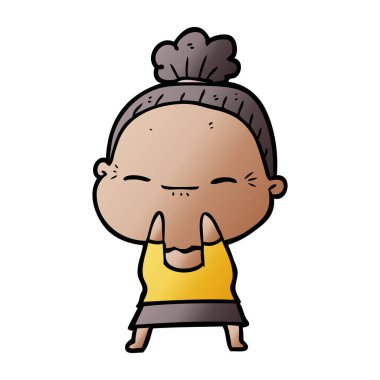 çizgi film huzurlu yaşlı kadın