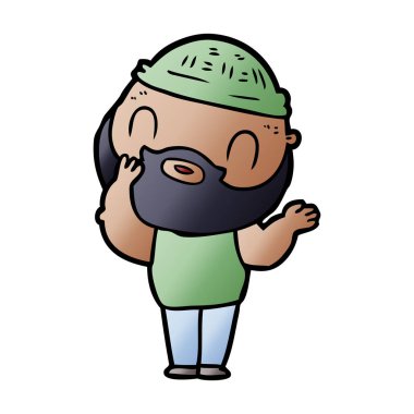 vektör çizim karikatür sakallı adam