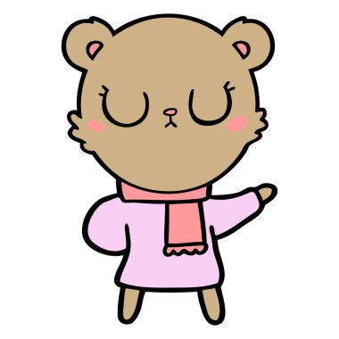 huzurlu karikatür ayı şal