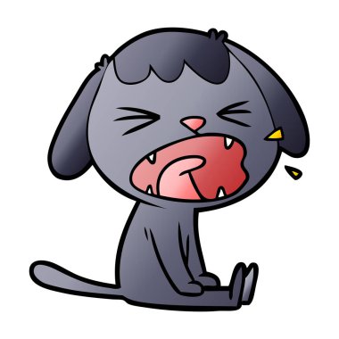 sevimli çizgi köpek havlıyor