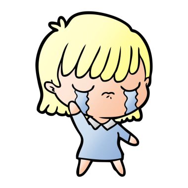 vektör çizim karikatür adam ağlıyor