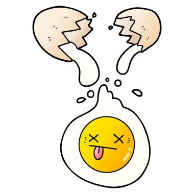 vektör çizim karikatür kırık yumurta