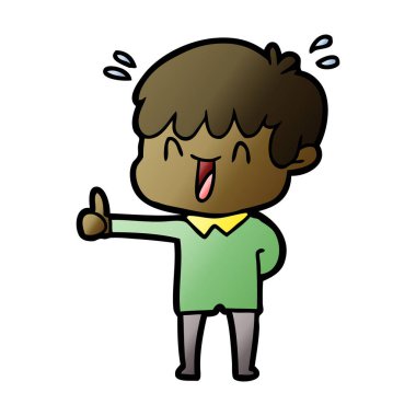 vektör çizim karikatür gülen çocuk