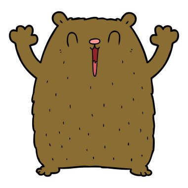 mutlu karikatür ayı vektör çizim