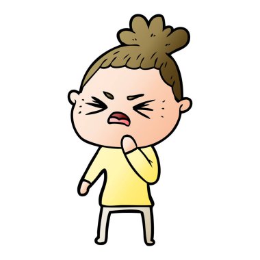 vektör çizim karikatür kızgın kadın